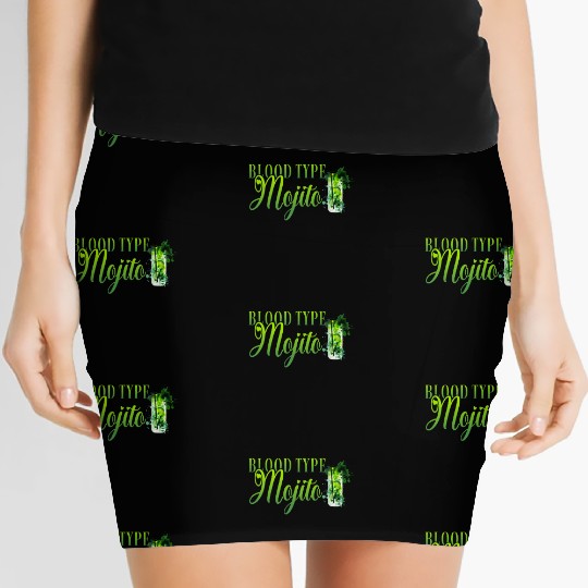 Blood Type Mojito Cocktail Bartender Women's Mini Skirts