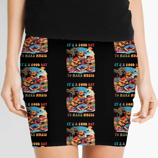 It's A Good Day to make music dog funny Women's Mini Skirts
