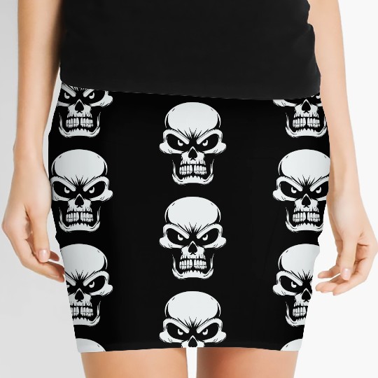 Angry Skull of Darkness Women's Mini Skirts