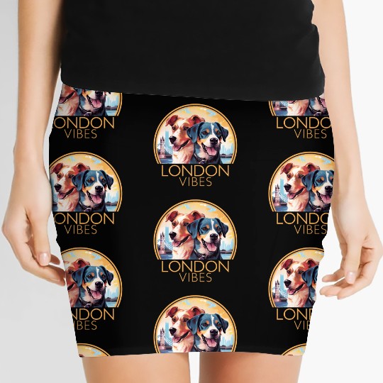 London Vibes England Cute Dogs Dog Lovers Women's Mini Skirts