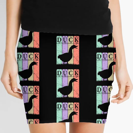 Duck Periodic Table Elements Vintage Duck Farmer Women's Mini Skirts