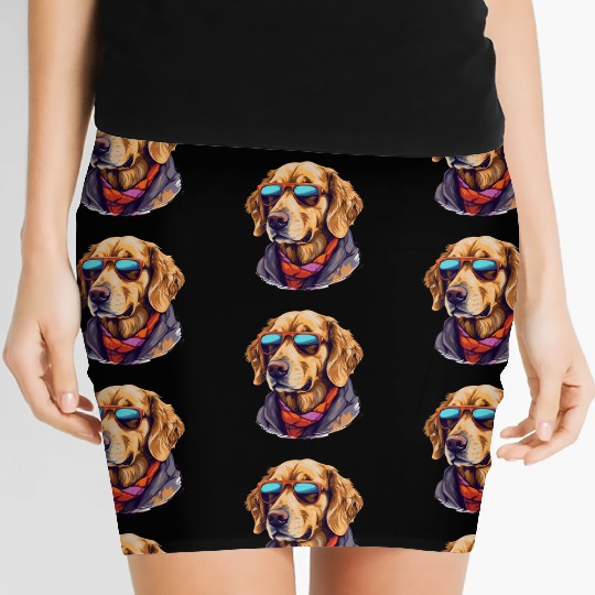 Golden Retriever in the Streets | Dog Lovers Women's Mini Skirts