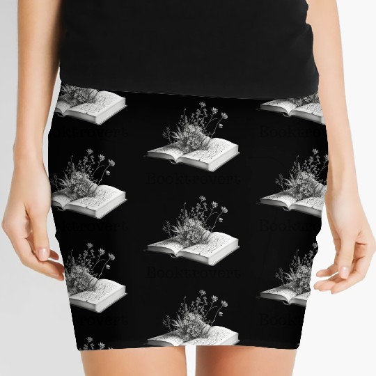 Flowers Books Love Reading Booktrovert Book Lover Women's Mini Skirts