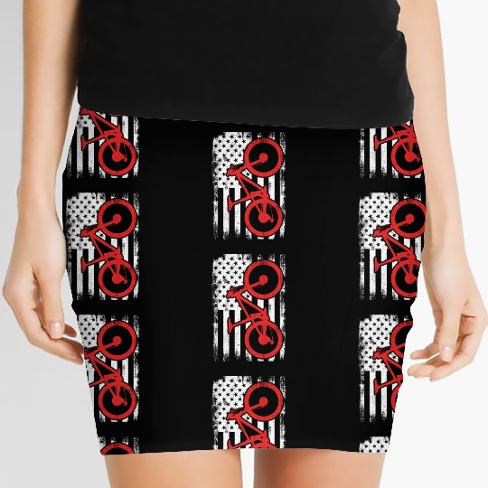 Patriotic US Mountain Biker Women's Mini Skirts