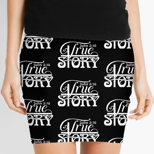 John 3:16 a True Story Love Jesus Christian Women's Mini Skirts