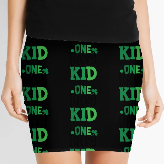 One Lucky Kid Clover Shamrock Irish Ireland Women's Mini Skirts