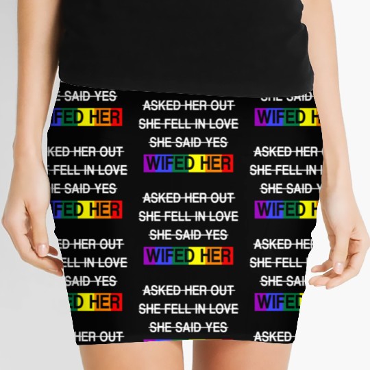 Her Lgbtq Romantic Lesbian Wedding Day Women's Mini Skirts