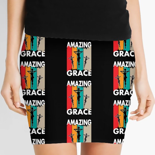 Amazing Grace Love Jesus Christian Christmas Women's Mini Skirts