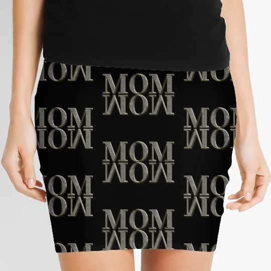 mama mom wow mothers day funny cute family mother Women's Mini Skirts