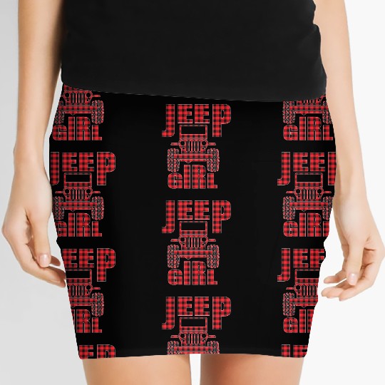 Jeep Girl Jeep Red Plaid Buffalo Jeeps Lover Women's Mini Skirts
