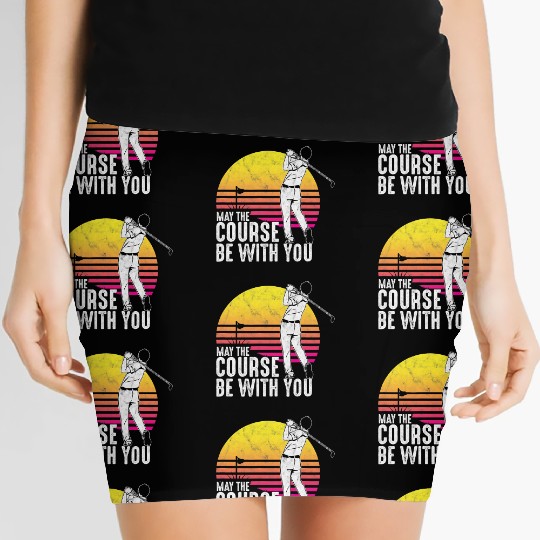 Cool Golfer May The Course Be With You Golf T Shir Women's Mini Skirts