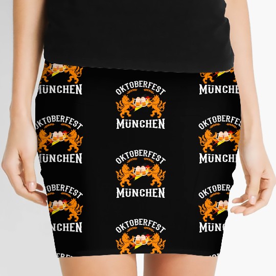 Oktoberfest München Gery Ger Flag Beer Drinking Women's Mini Skirts