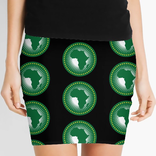The african union flag, Green african union flag Women's Mini Skirts