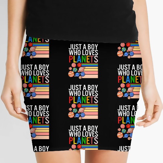 Solar System Women's Mini Skirts, Just A Boy Who Loves Planets