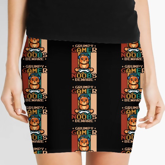 Gaming, Gaming, Video Game, Grumpy Cat Gamer Women's Mini Skirts