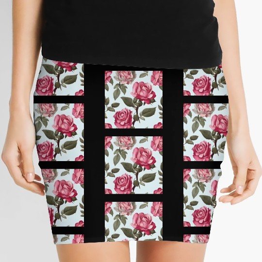 Flower floral design Women's Mini Skirts