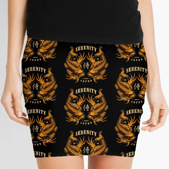 Double Pisces Serenity Koi Women's Mini Skirts