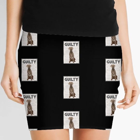 Guilty Weimaraner Mug Shot Women's Mini Skirts