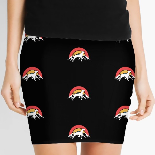 Weimaraner Silhouette Women's Mini Skirts