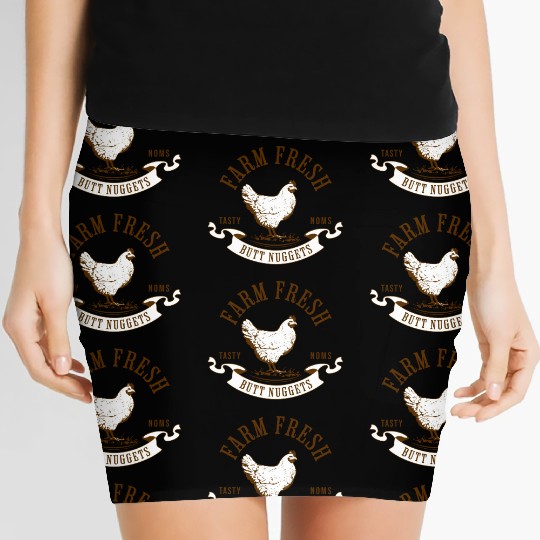 Chicken Lover Farm Fresh Butt Nuggets Funny Farmer Women's Mini Skirts