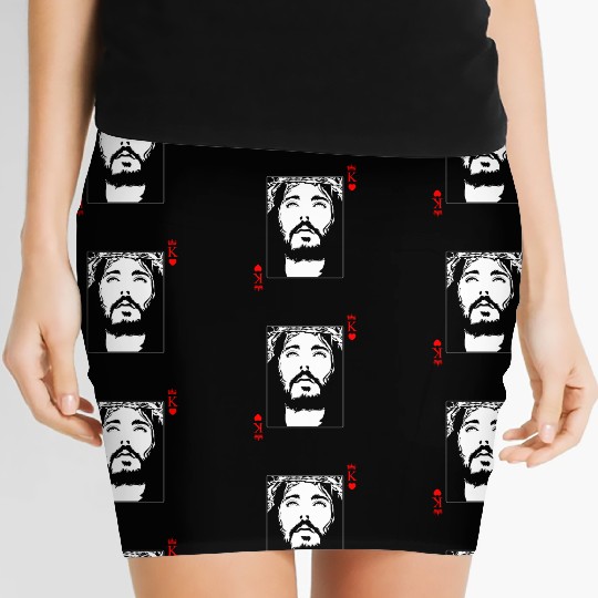 Jesus Is King Jesus King Of Hearts Card Christian Women's Mini Skirts