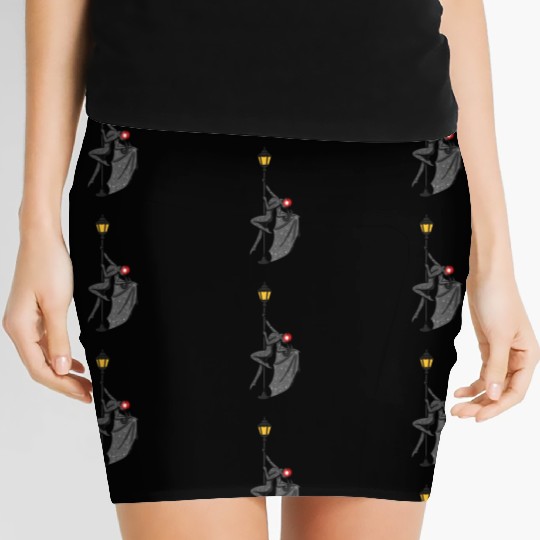 Mothman Pole Dancing On A Street Lamp Funny Women's Mini Skirts