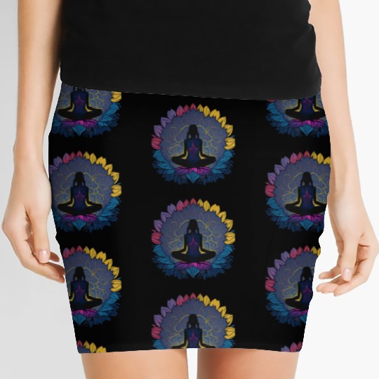 Serene Lotus Meditation Women's Mini Skirts