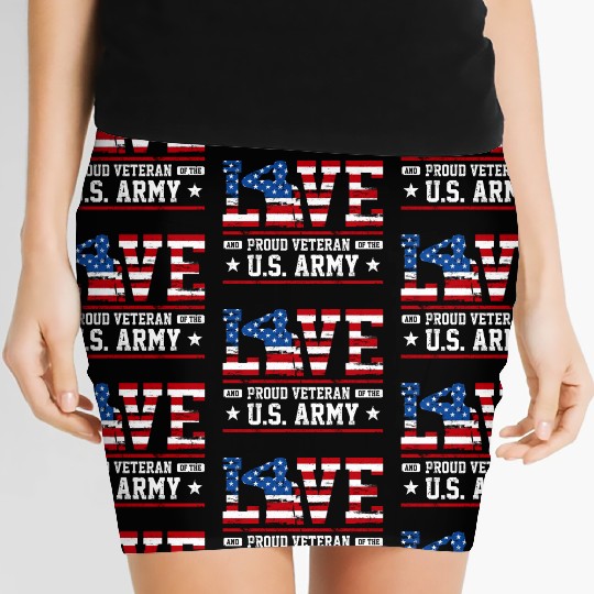 Love And Proud Us Army Veteran Women's Mini Skirts