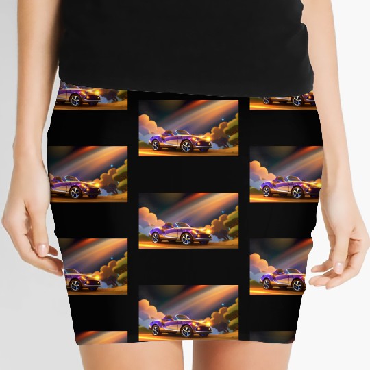 Car in Galaxy World Women's Mini Skirts