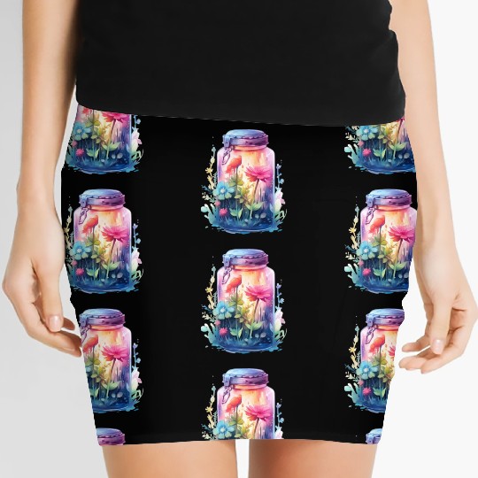 Wild Flowers Women's Mini Skirts Design - Funny gift
