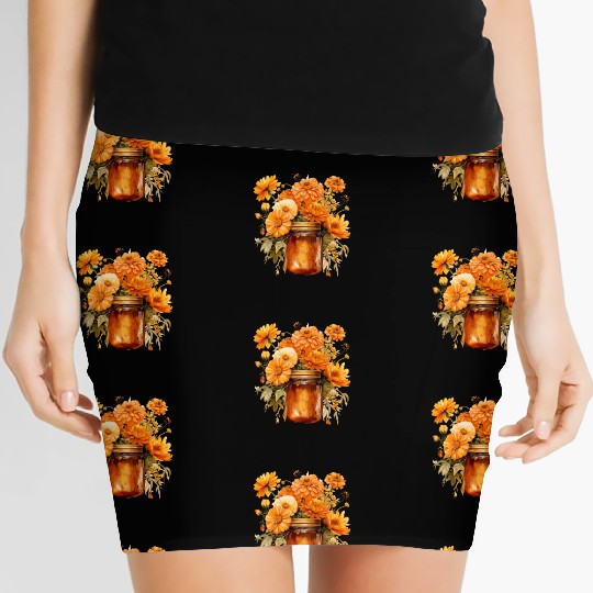 Wild Flowers Women's Mini Skirts Design - Funny gift