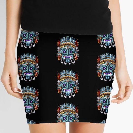 Aztec God Tlaloc Women's Mini Skirts