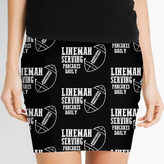 Mens Lineman Serving Pancakes Funny Apparel Women's Mini Skirts