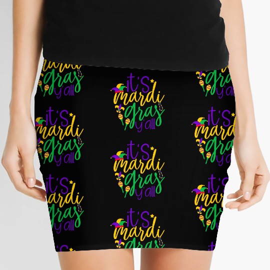 It s Mardi Gras Y all Women's Mini Skirts