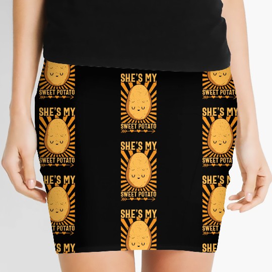 She s My Sweet Potato Funny Matching Halloween Women's Mini Skirts