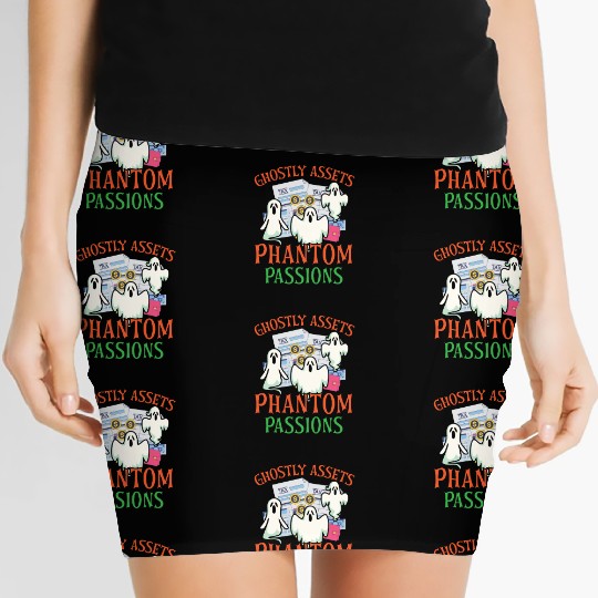 Ghostly Assets Phantom Passions Scary Halloween Women's Mini Skirts