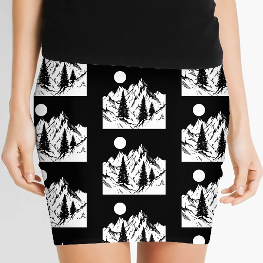 Mountains Nature Outdoor Adventure Women's Mini Skirts