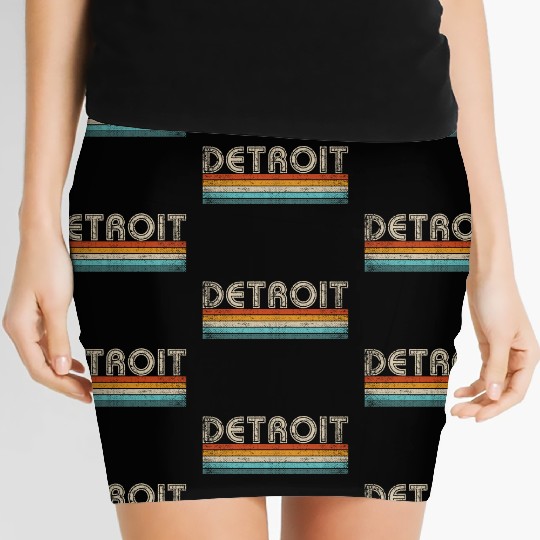 Retro Detroit 313 Motor City Women's Mini Skirts Vintage 70s