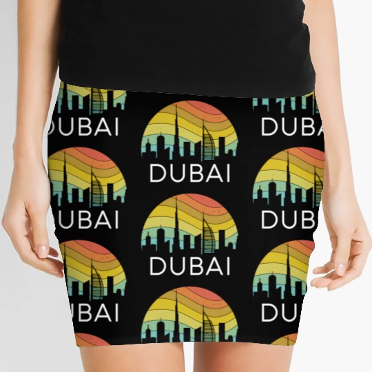 Dubai Skyline City Arab Emirates Uae Arcihtecture Women's Mini Skirts