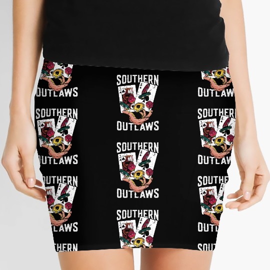 Classic Blackjack Southern Outlaws Loves Card Game Women's Mini Skirts