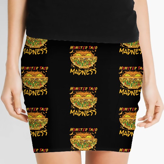 Monster Taco Horror Taco Halloween Taco Costume Women's Mini Skirts