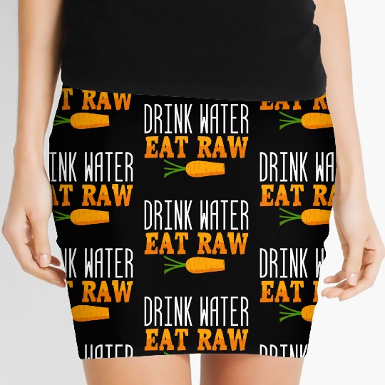 Raw Food Water Diet Green Gluten-Free Vegetables Women's Mini Skirts