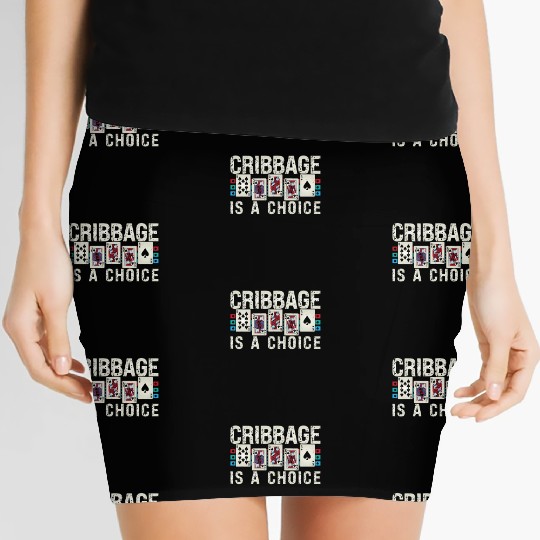 Cribbage Is A Choice Board Game Playing Cards Women's Mini Skirts