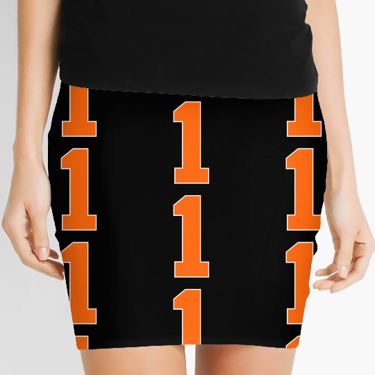 Number 1 Sports Orange Women's Mini Skirts