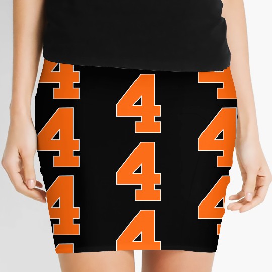 Number 4 Sports Orange Women's Mini Skirts