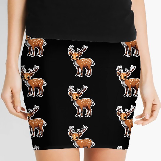 Reindeer cute Reindeer Christmas Reindeer Women's Mini Skirts