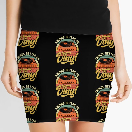Sounds Better On Vinyl Music Lover Disc Records Women's Mini Skirts