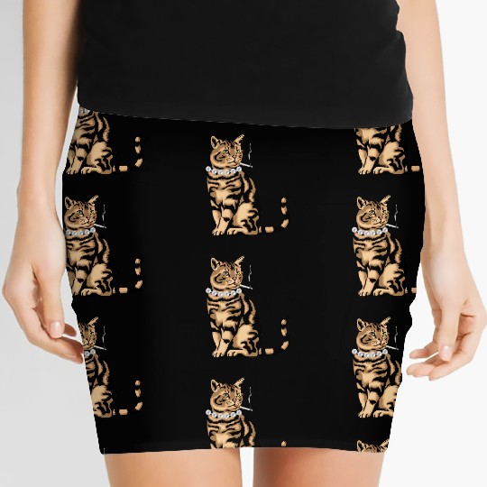 Cat Smoking Women's Mini Skirts