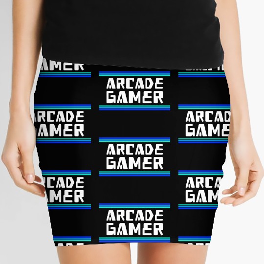 Arcade Gamer RetroGaming Bleu Women's Mini Skirts