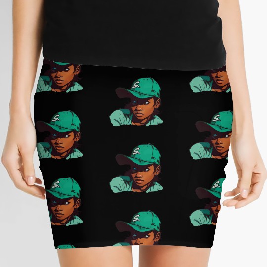 Light Skin Girl in Baseball Hat Women's Mini Skirts